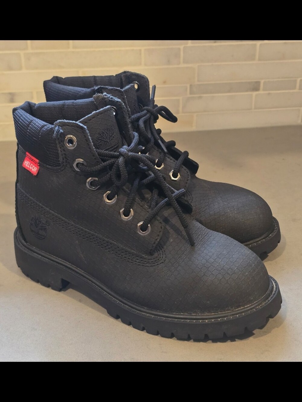 Timberland Youth Premium Helcor Black Boots Size 1